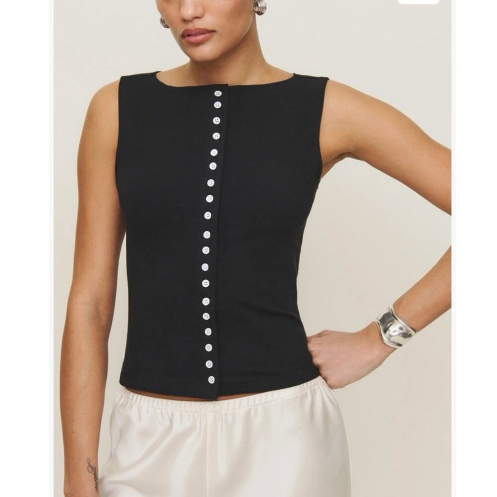 NWOT Reformation Julie Knit Tank in Black SZ XL